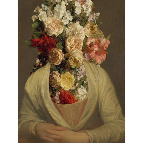 Portrait in Bloom I Black Modern Wood Framed Art Print with Double Matting by Warren, Annie