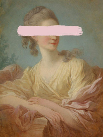 Fragonard Femme I White Modern Wood Framed Art Print with Double Matting by Green, Jacob