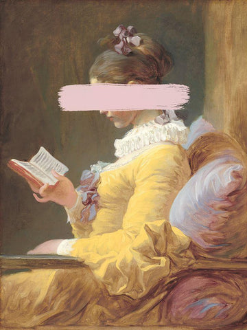 Fragonard Femme II White Modern Wood Framed Art Print with Double Matting by Green, Jacob