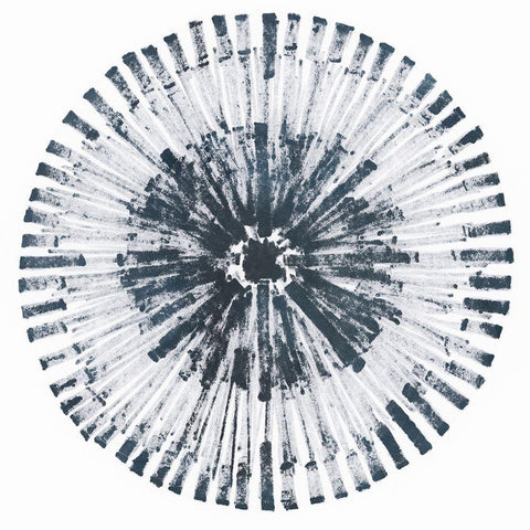 Batik Bullseye II White Modern Wood Framed Art Print with Double Matting by Vess, June Erica