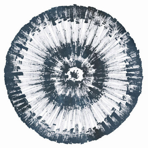 Batik Bullseye III White Modern Wood Framed Art Print by Vess, June Erica