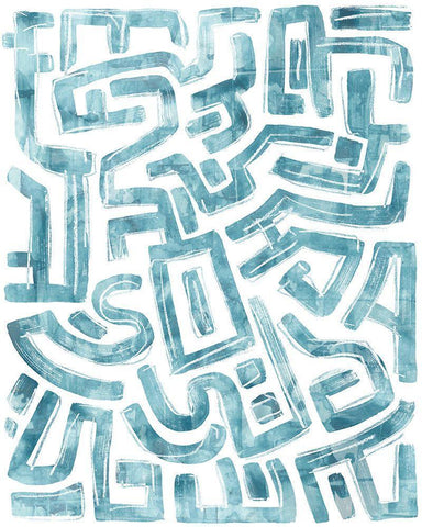 Labyrinth I White Modern Wood Framed Art Print with Double Matting by Vess, June Erica