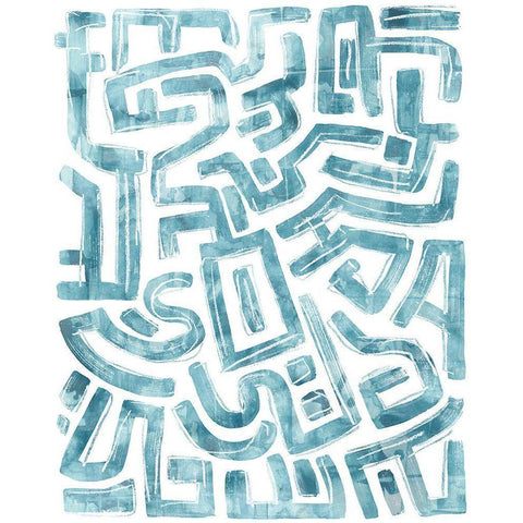 Labyrinth I Black Modern Wood Framed Art Print by Vess, June Erica