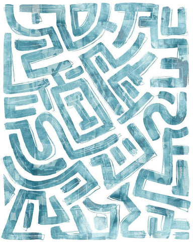 Labyrinth II White Modern Wood Framed Art Print with Double Matting by Vess, June Erica