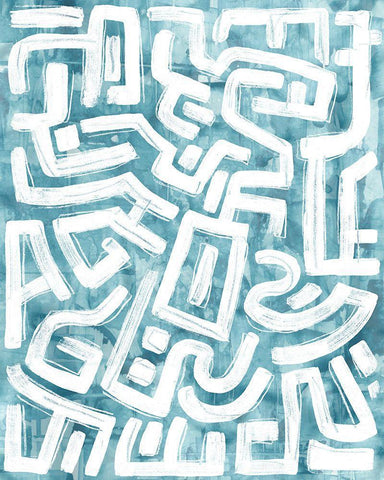 Labyrinth III White Modern Wood Framed Art Print with Double Matting by Vess, June Erica