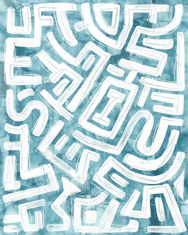 Labyrinth IV White Modern Wood Framed Art Print with Double Matting by Vess, June Erica