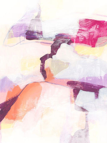 Polar Magenta III White Modern Wood Framed Art Print with Double Matting by Vess, June Erica