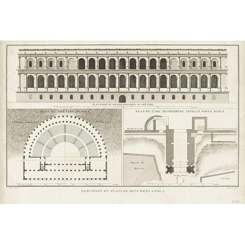 Antique Architectural Details IV Black Modern Wood Framed Art Print with Double Matting by Unknown