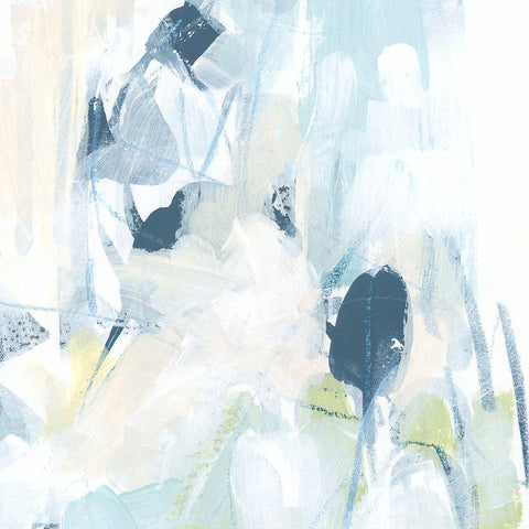 Blue Network I White Modern Wood Framed Art Print with Double Matting by Vess, June Erica