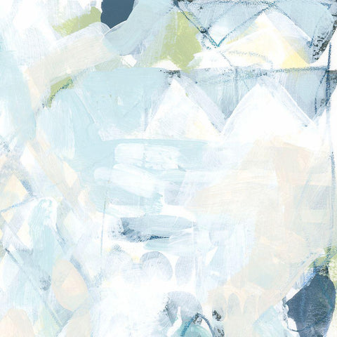 Blue Network II White Modern Wood Framed Art Print by Vess, June Erica