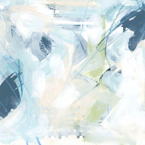 Blue Network III White Modern Wood Framed Art Print by Vess, June Erica