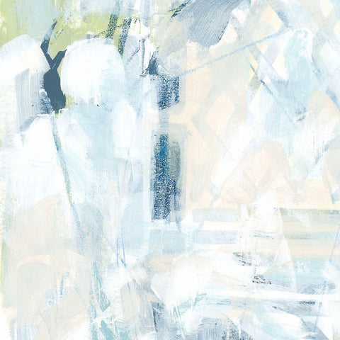 Blue Network IV White Modern Wood Framed Art Print by Vess, June Erica