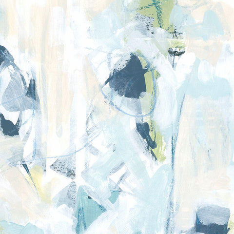 Blue Network VI Black Modern Wood Framed Art Print with Double Matting by Vess, June Erica