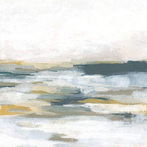 Ochre Vista I Black Modern Wood Framed Art Print by Vess, June Erica