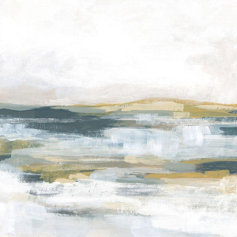 Ochre Vista II White Modern Wood Framed Art Print by Vess, June Erica