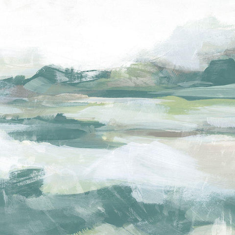 Emerald Valley Swath I Black Modern Wood Framed Art Print by Vess, June Erica