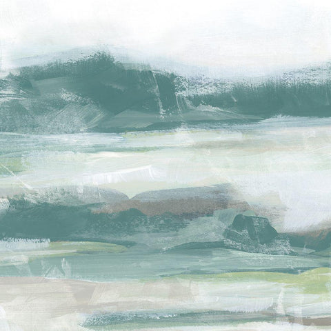 Emerald Valley Swath II Black Modern Wood Framed Art Print with Double Matting by Vess, June Erica