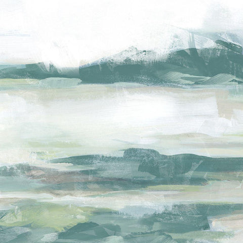 Emerald Valley Swath III White Modern Wood Framed Art Print with Double Matting by Vess, June Erica