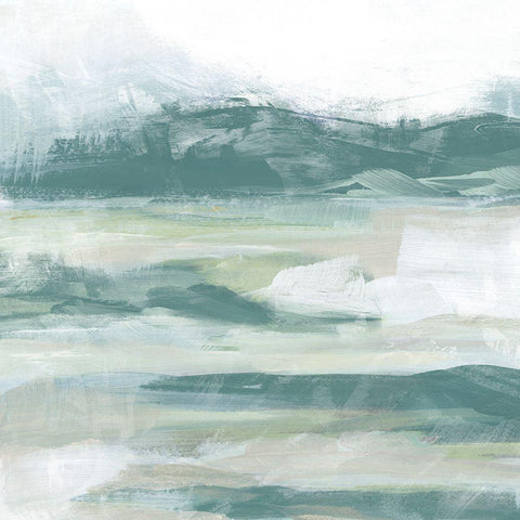 Emerald Valley Swath IV White Modern Wood Framed Art Print with Double Matting by Vess, June Erica