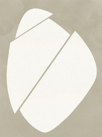 Neutral Wedge I White Modern Wood Framed Art Print with Double Matting by Green, Jacob
