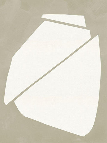 Neutral Wedge II White Modern Wood Framed Art Print with Double Matting by Green, Jacob