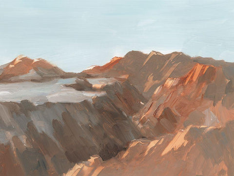 Western Plateau II White Modern Wood Framed Art Print with Double Matting by Harper, Ethan