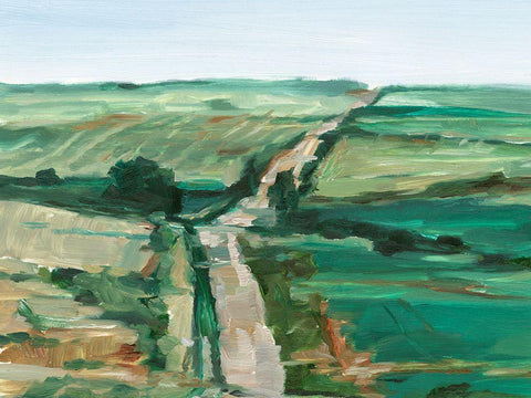 Rural Route I White Modern Wood Framed Art Print with Double Matting by Harper, Ethan