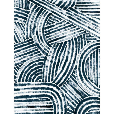 Pattern Maze in Ink II Black Modern Wood Framed Art Print with Double Matting by Vess, June Erica