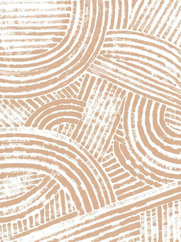 Pattern Maze in Apricot I White Modern Wood Framed Art Print with Double Matting by Vess, June Erica
