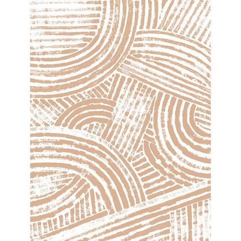 Pattern Maze in Apricot I Black Modern Wood Framed Art Print with Double Matting by Vess, June Erica