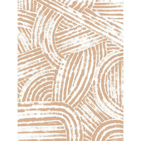 Pattern Maze in Apricot II White Modern Wood Framed Art Print by Vess, June Erica