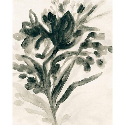 Ebony Bouquet I White Modern Wood Framed Art Print by Vess, June Erica