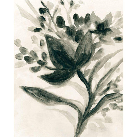 Ebony Bouquet II Black Modern Wood Framed Art Print with Double Matting by Vess, June Erica
