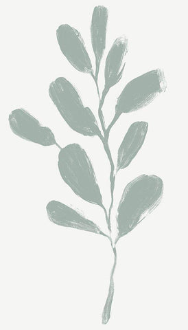 Soft Sprig Trio II White Modern Wood Framed Art Print with Double Matting by Vess, June Erica