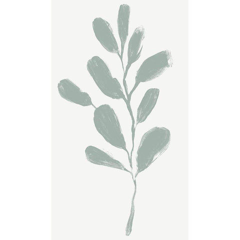 Soft Sprig Trio II White Modern Wood Framed Art Print by Vess, June Erica