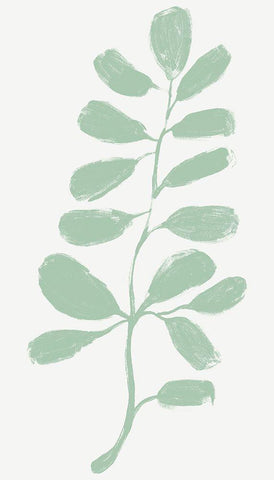 Soft Sprig Trio III White Modern Wood Framed Art Print with Double Matting by Vess, June Erica