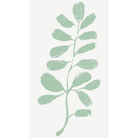 Soft Sprig Trio III White Modern Wood Framed Art Print by Vess, June Erica