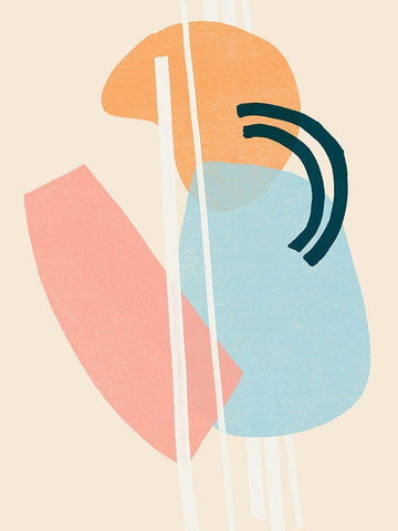 Memphis Symphony I Black Ornate Wood Framed Art Print with Double Matting by Vess, June Erica