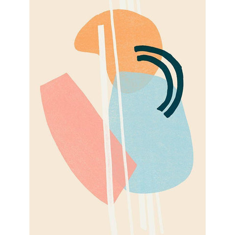 Memphis Symphony I Black Modern Wood Framed Art Print with Double Matting by Vess, June Erica