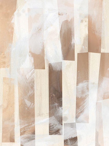 Vertical Strata I White Modern Wood Framed Art Print with Double Matting by Vess, June Erica