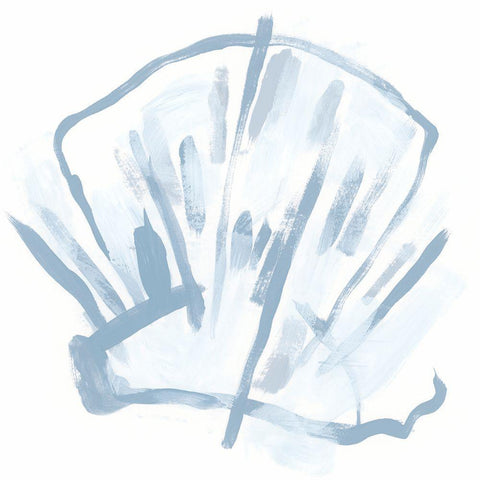 Simple Shell Study II White Modern Wood Framed Art Print with Double Matting by Vess, June Erica