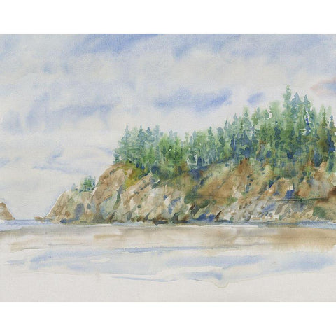 Watercolor Shore I Black Modern Wood Framed Art Print by OToole, Tim