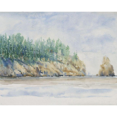 Watercolor Shore II White Modern Wood Framed Art Print by OToole, Tim