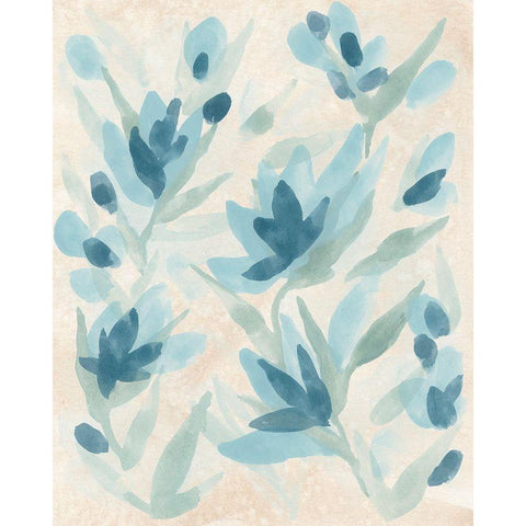 Brush Blossom Field II Gold Ornate Wood Framed Art Print with Double Matting by Vess, June Erica