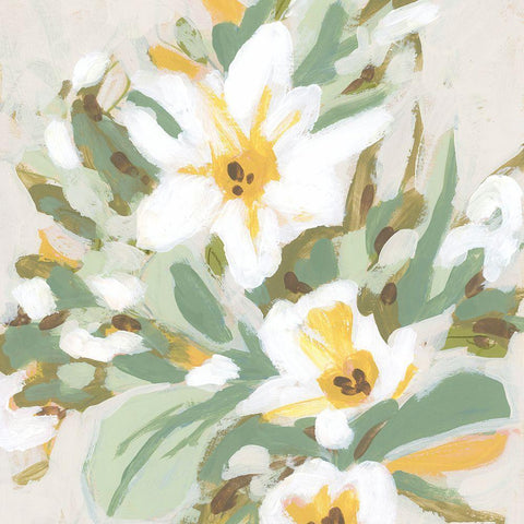 Sunshine Blooms II White Modern Wood Framed Art Print with Double Matting by Vess, June Erica