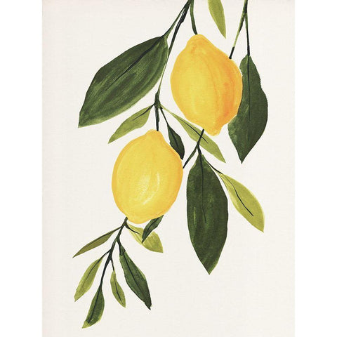 Lemon Branch I White Modern Wood Framed Art Print by Warren, Annie