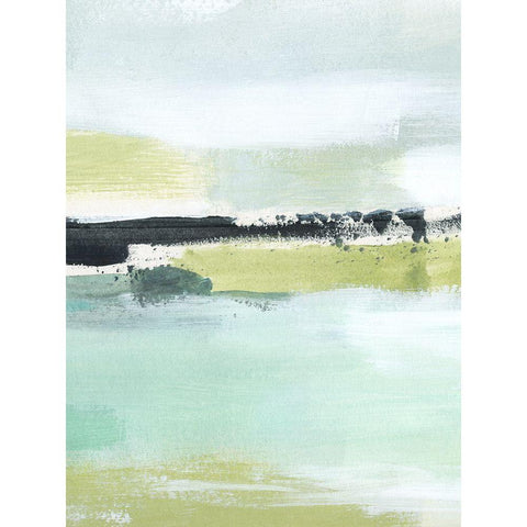 Sea Green Layers I Black Modern Wood Framed Art Print by Warren, Annie