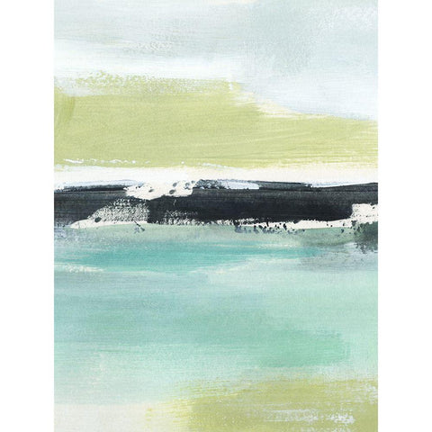 Sea Green Layers II Black Modern Wood Framed Art Print by Warren, Annie