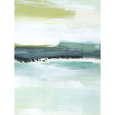 Sea Green Layers III Gold Ornate Wood Framed Art Print with Double Matting by Warren, Annie