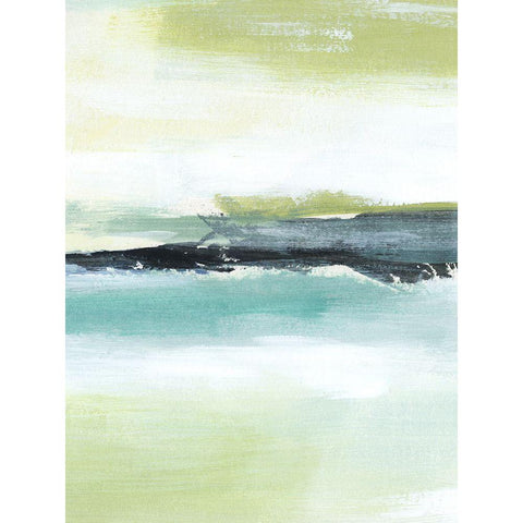 Sea Green Layers IV Black Modern Wood Framed Art Print with Double Matting by Warren, Annie